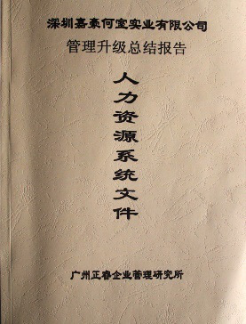 深圳市嘉豪何室實(shí)業(yè)有限公司管理升級總結(jié)報(bào)告